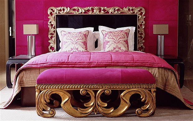 Posh Hotel Trends | Pink and Gold Luxury Bedding